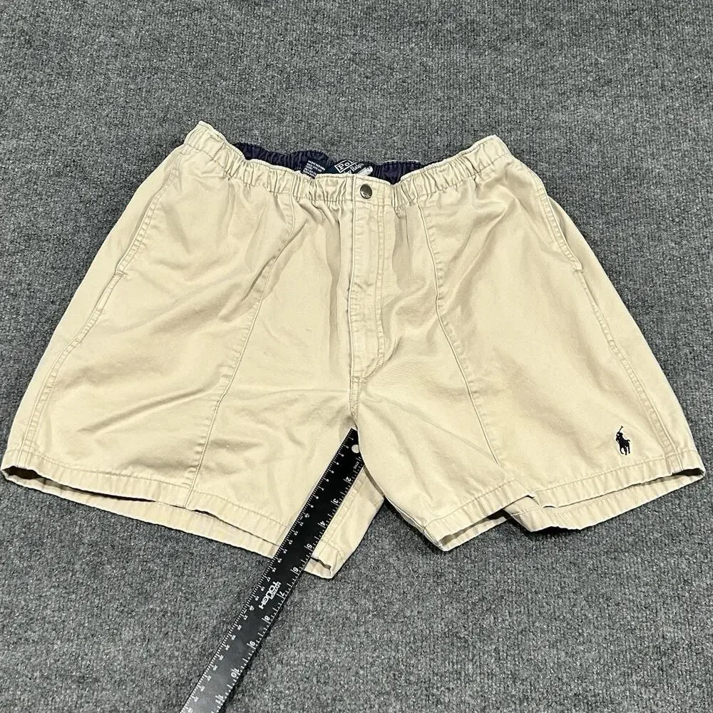VTG Y2K Polo Ralph Lauren Khaki Shorts Size L 36 Waist 5